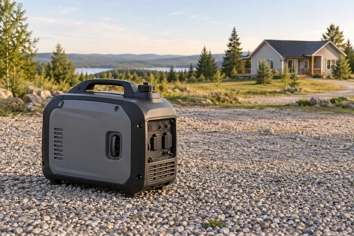 Illustration: Portable generator in an open clearing