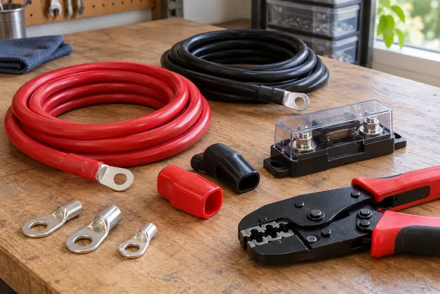 Illustration: Disconnected DC cables and protective components
