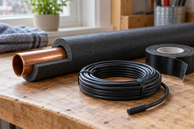 Illustration: Pipe insulation and heat-trace cable