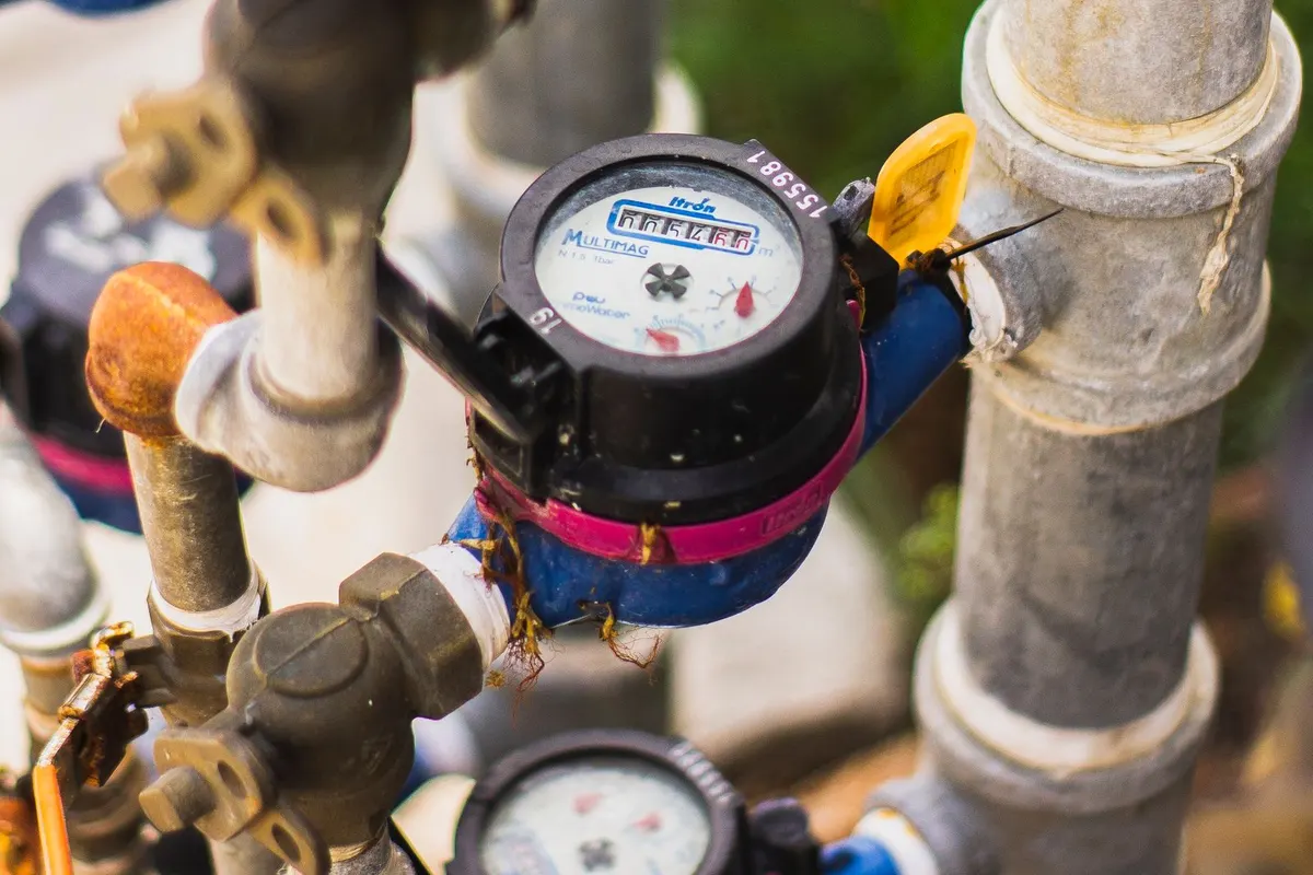 Water meters connected to supply pipes