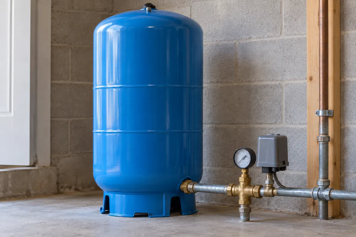 Illustration: Water pressure tank and controls